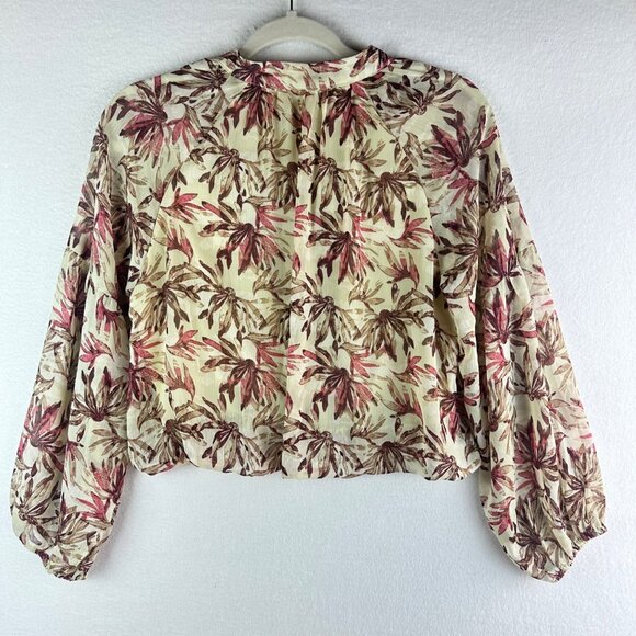 Kourt Blouse Womens Size Small Boho Floral Button Brunch Travel Beachy Tropical - Picture 9 of 12